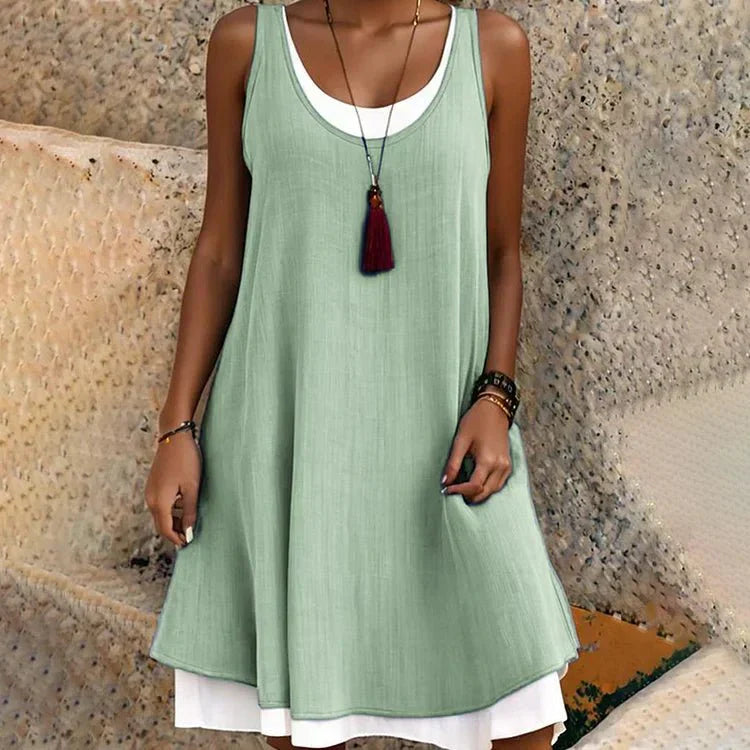 Courtney | Sunlit Sleeveless Midi Dress.