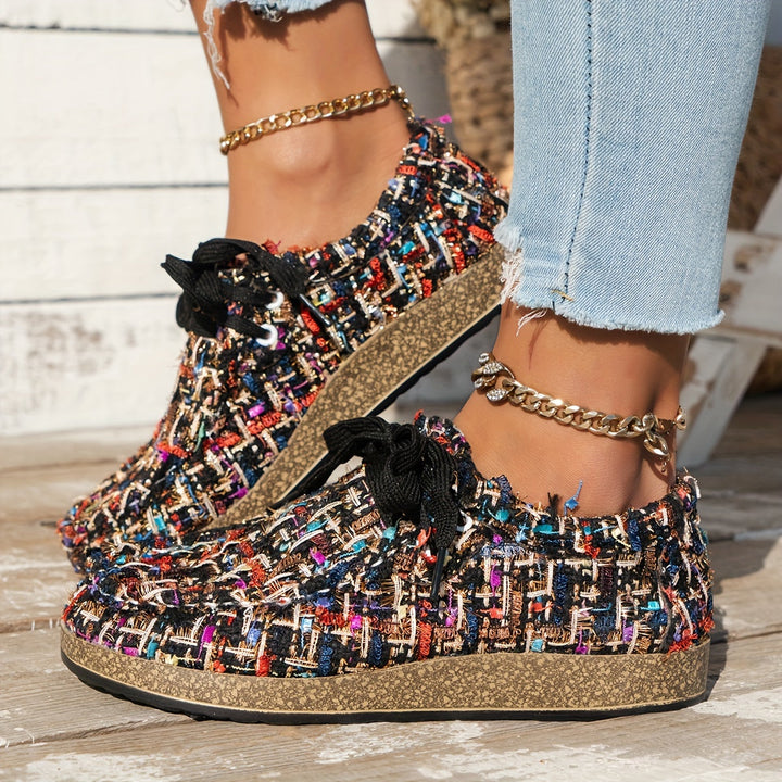 Women’s Vintage Woven Lace-Up Sneakers