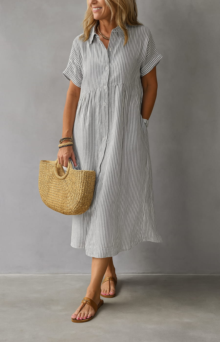 APOLONIA | STRIPED SHIRT DRESS