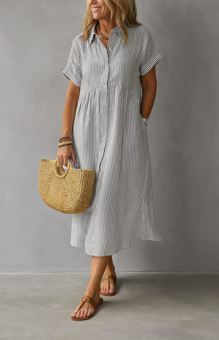 APOLONIA | STRIPED SHIRT DRESS