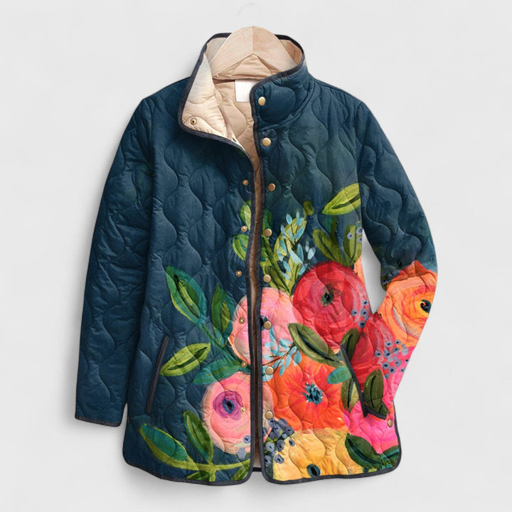 Amaya | Vintage Floral Print Quilted Jacket
