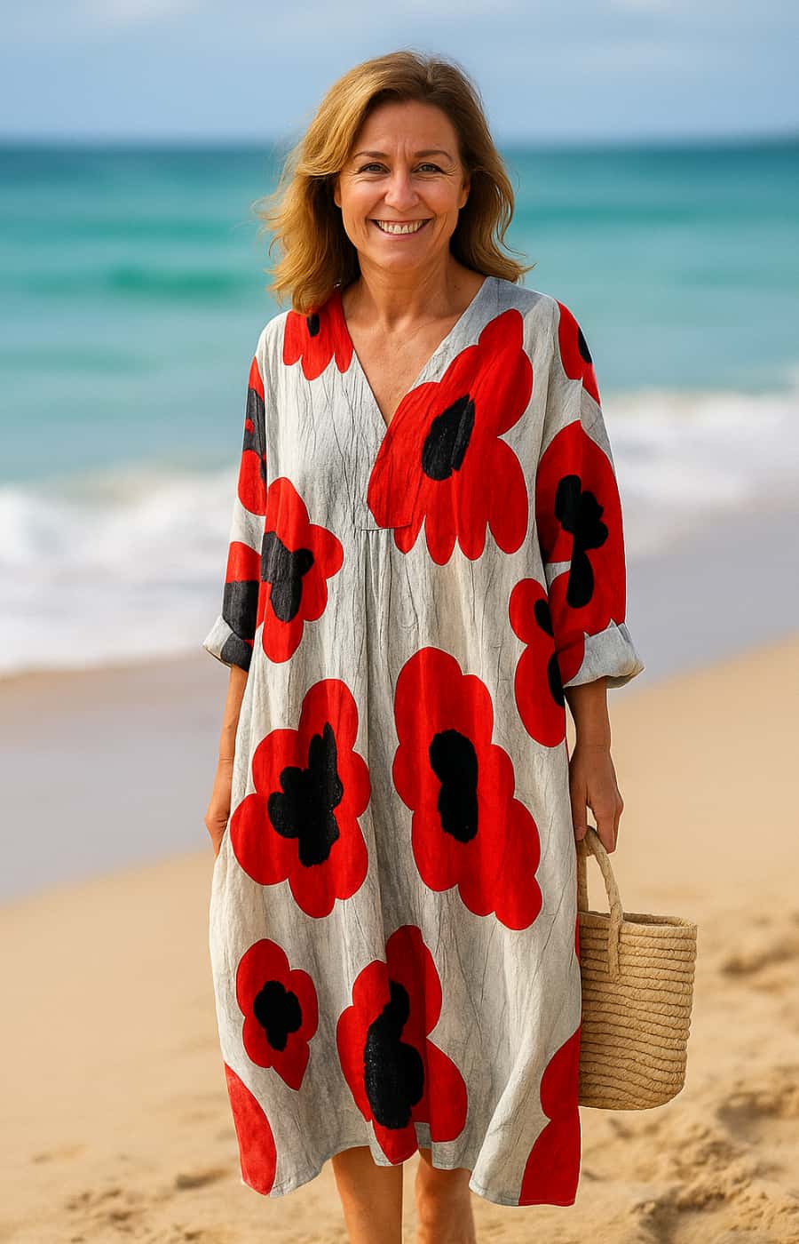 ALEJANDRA | VESTIDO CON CONTROL ABDOMINAL, ESTAMPADO ÉTNICO Y ELEGANCIA NATURAL