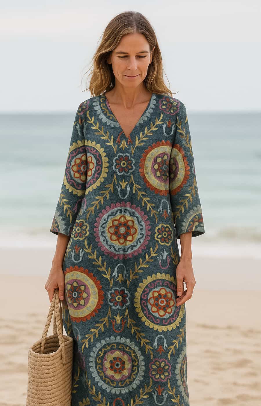 ALEJANDRA | VESTIDO CON CONTROL ABDOMINAL, ESTAMPADO ÉTNICO Y ELEGANCIA NATURAL