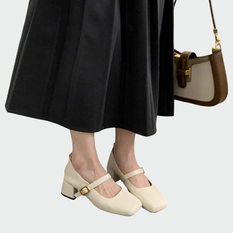Cheryl | Square Tip High Heeled Mary Jane Shoes