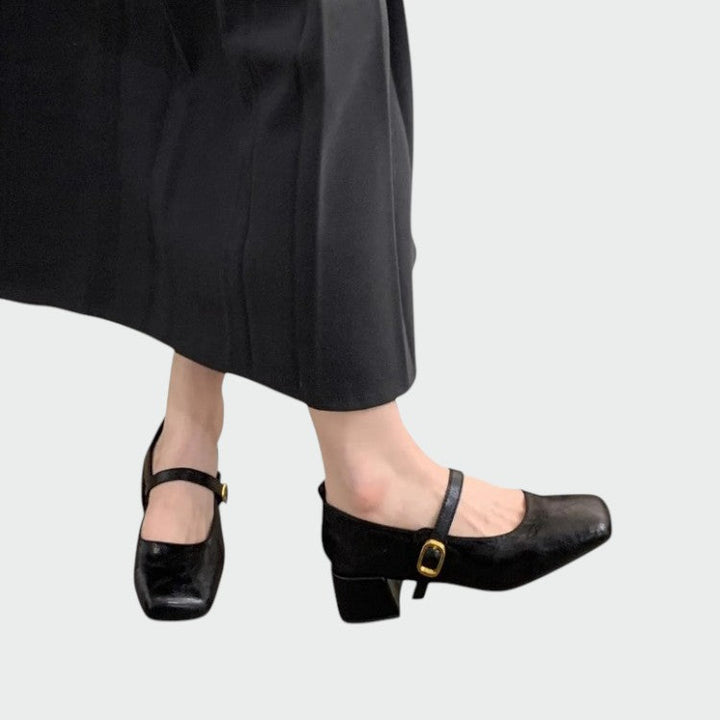 Cheryl | Square Tip High Heeled Mary Jane Shoes