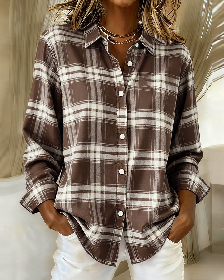 Gloria® | Shirt with Check Pattern and Notched Collar