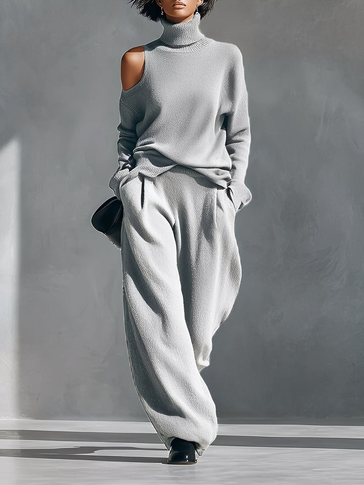 Women's One-shoulder Cut-out Modern Knit-Blend Set MDA2539G2I