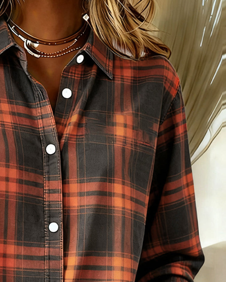 Gloria® | Shirt with Check Pattern and Notched Collar