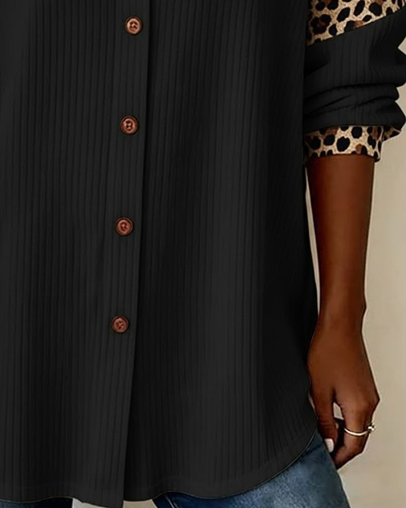 Jordana - Leopard Print Button-Down Collar Shirt