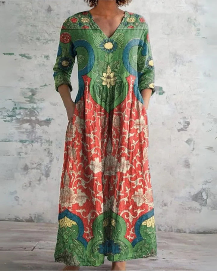Hazel™ | Vintage Floral Maxi Dress