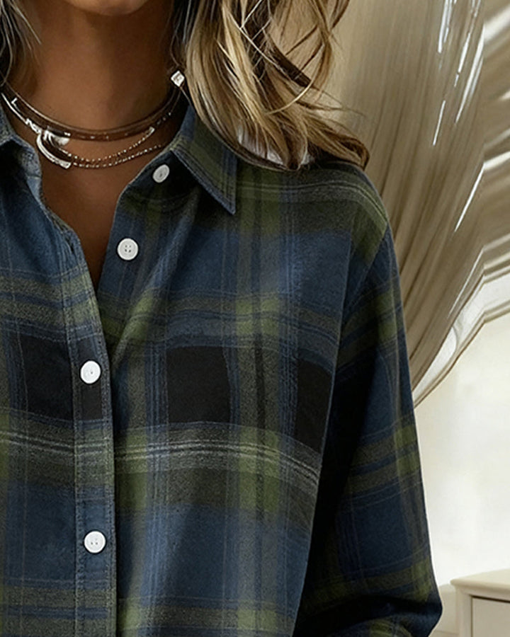Gloria® | Shirt with Check Pattern and Notched Collar