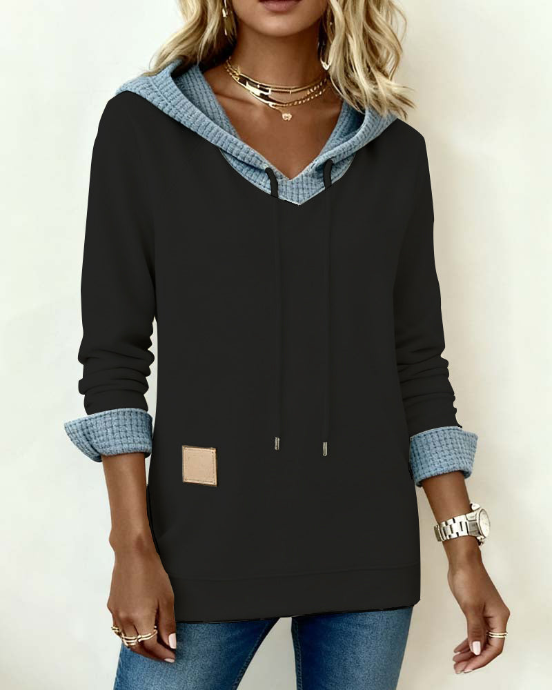 Pamela® | Casual Hoodie Sweatshirt with Waffle Inserts
