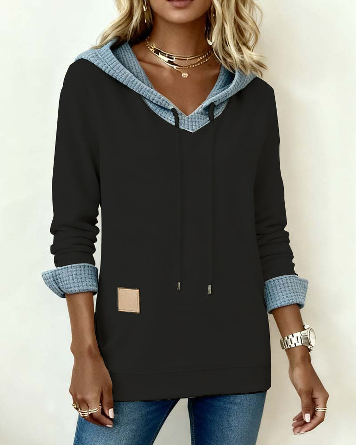 Pamela® | Casual Hoodie Sweatshirt with Waffle Inserts