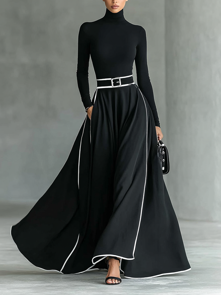 AURORA | BLACK ELEGANCE MAXI DRESS