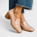 Stella| Nude Block|Heel Loafers