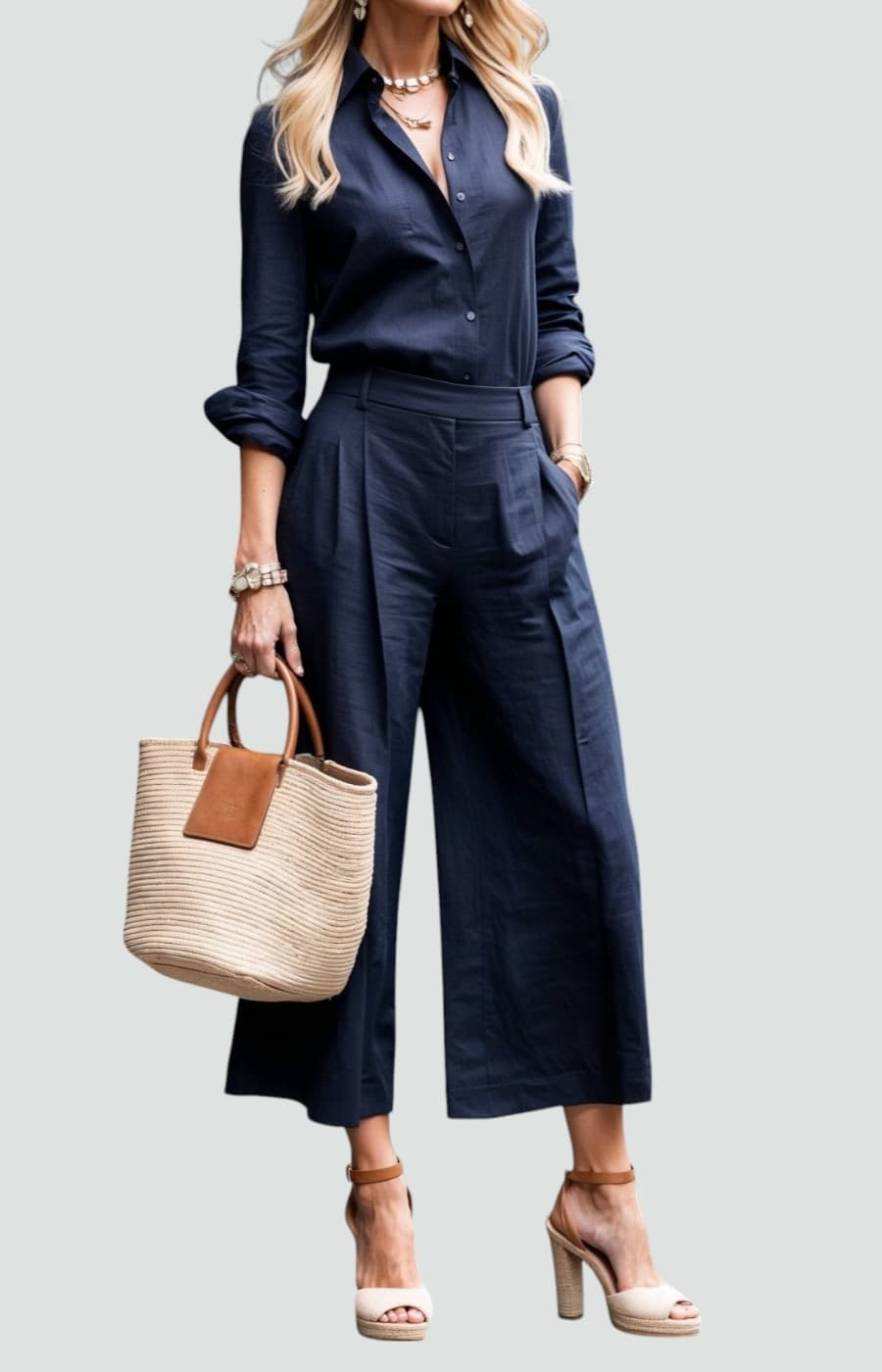 ADELINA | CONJUNTO DE LINO CON CORTE HOLGADO