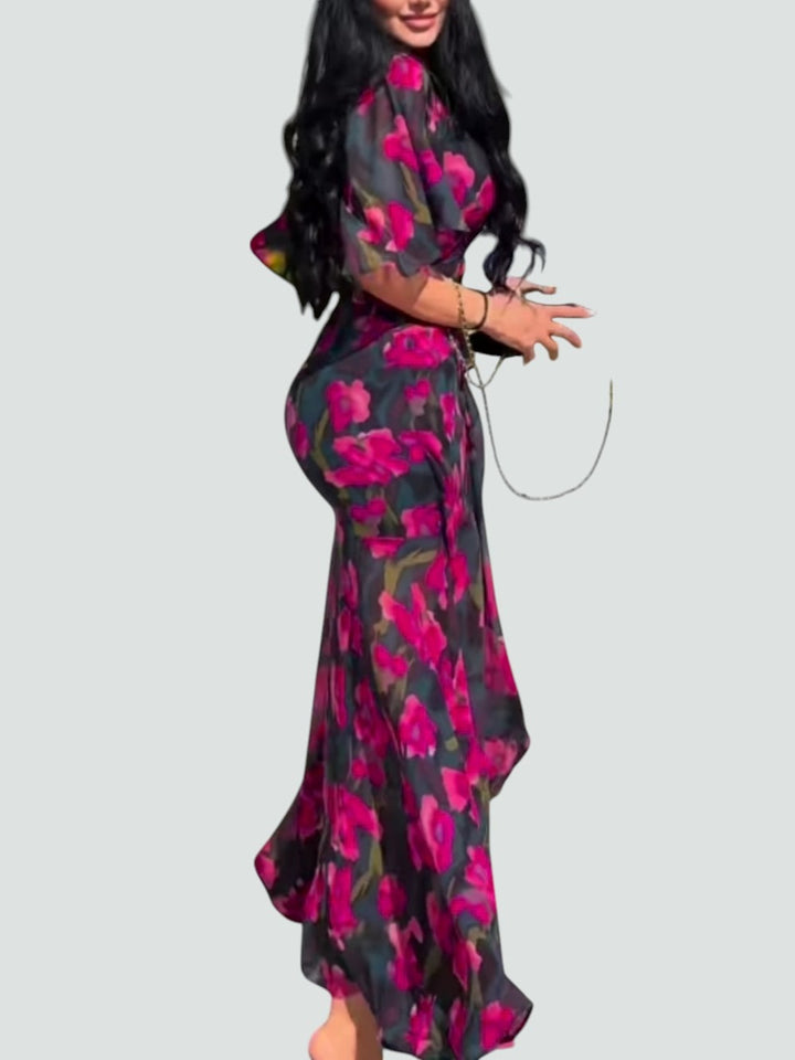 ALMUDENA | VESTIDO LARGO CON ESTAMPADO FLORAL