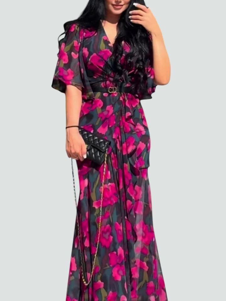 ALMUDENA | VESTIDO LARGO CON ESTAMPADO FLORAL