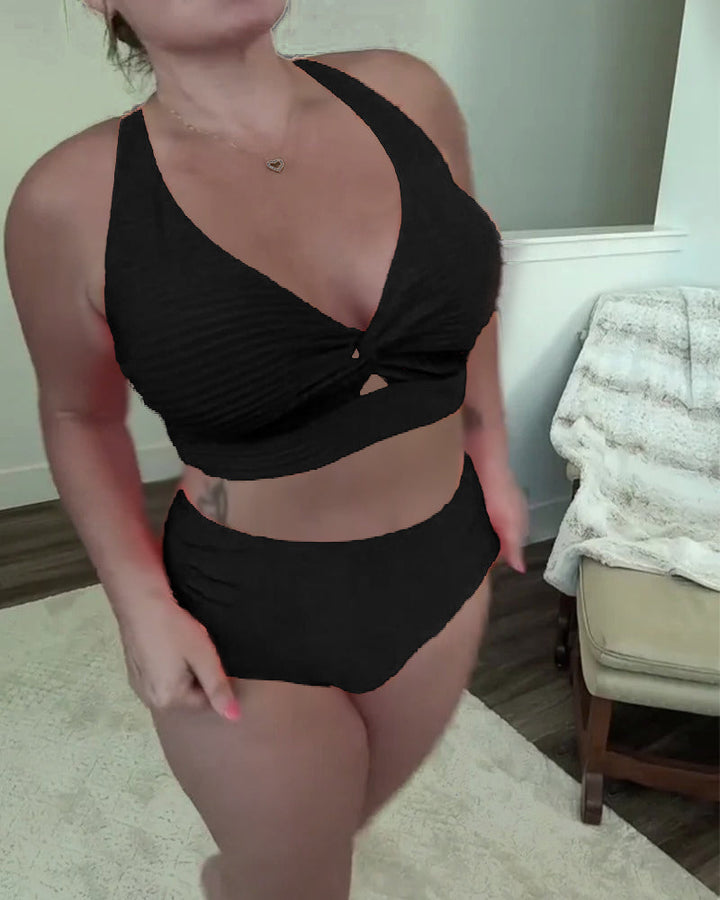 Bikini avslappnad enfärgad triangel