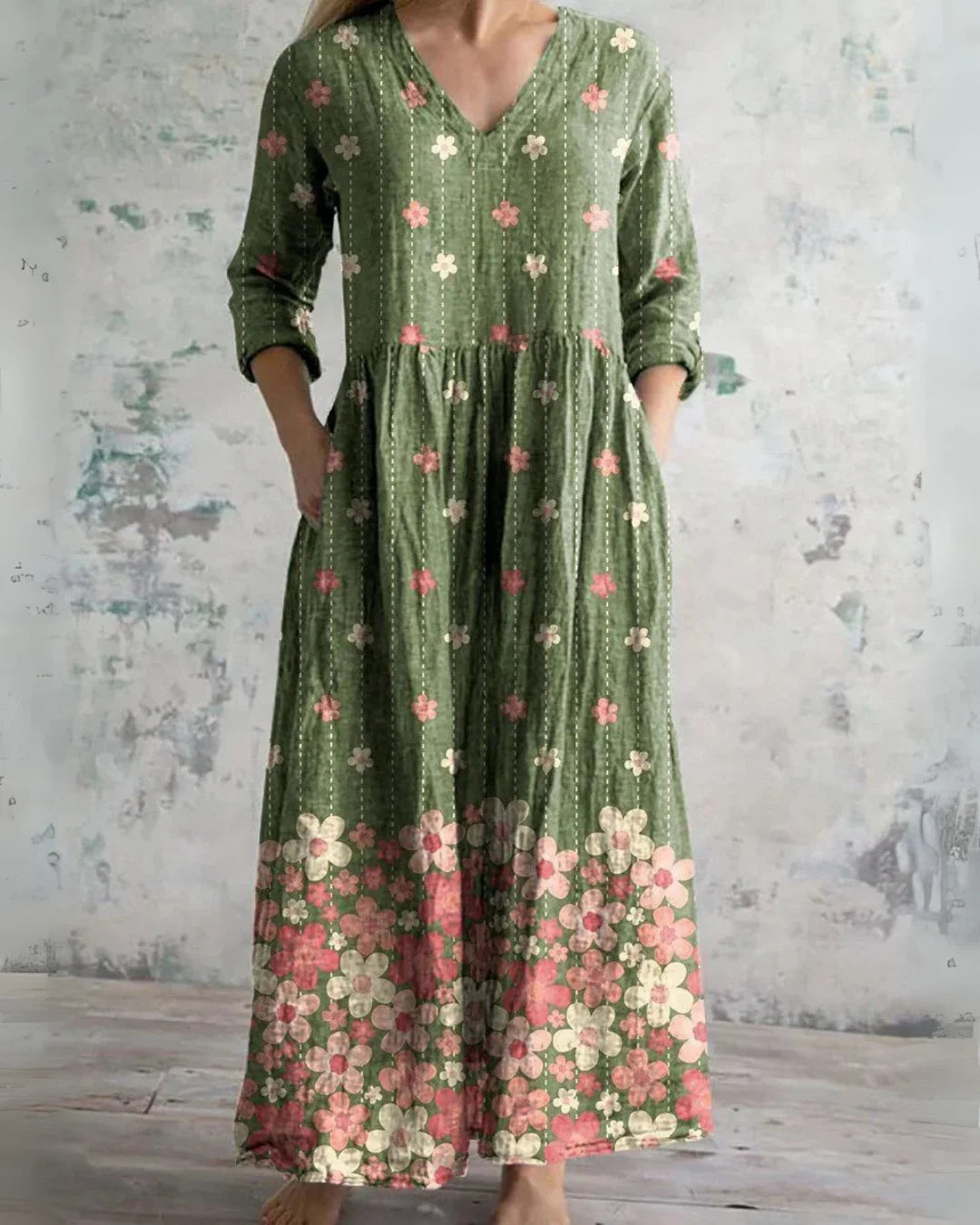 Hazel™ | Vintage Floral Maxi Dress