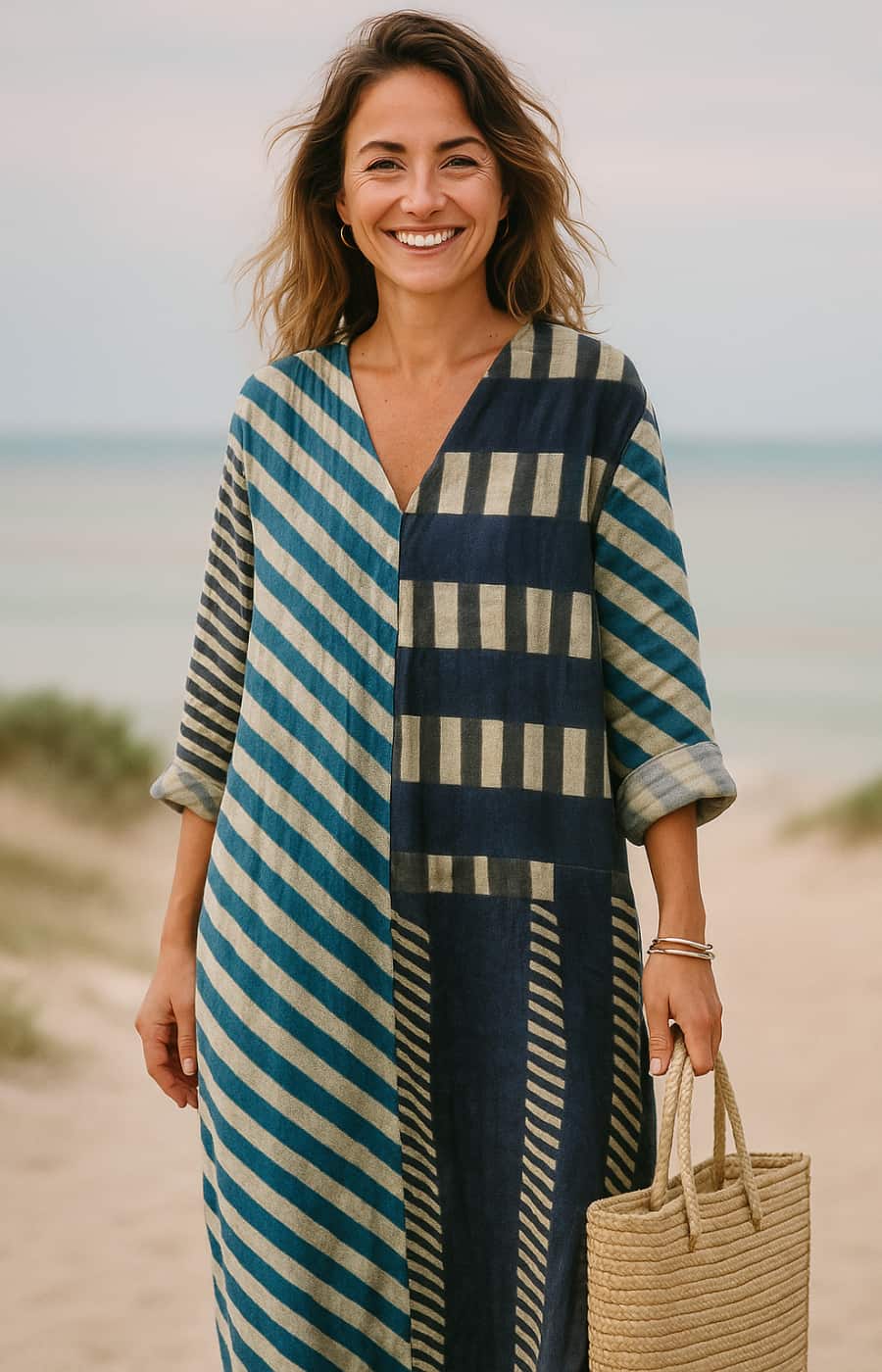 ALEJANDRA | VESTIDO CON CONTROL ABDOMINAL, ESTAMPADO ÉTNICO Y ELEGANCIA NATURAL