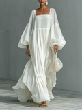 ALBA | FLOWING BALLOON-SLEEVE MAXI DRESS