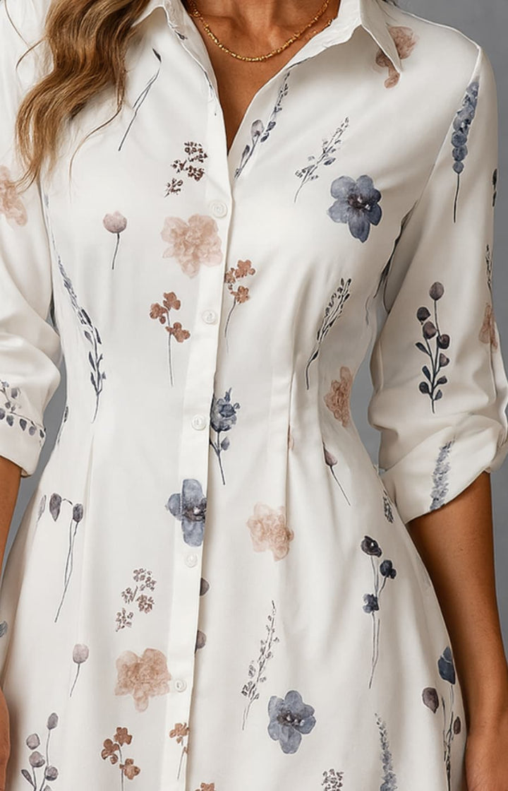 CAMILA | VESTIDO CAMISERO CON ESTAMPADO FLORAL