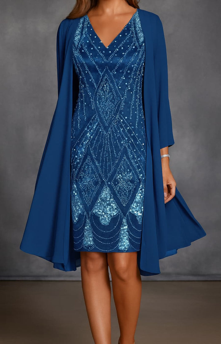 BEATRIZ | EMBELLISHED EVENING DRESS WITH STOLE