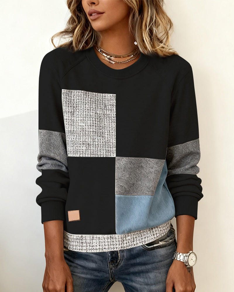 Dorothy® | Casual Contrast Color Crew Neck Sweatshirt
