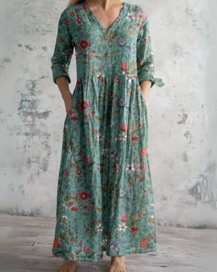 Hazel™ | Vintage Floral Maxi Dress