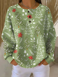 MARY | Sweater with Christmas Tree Motif