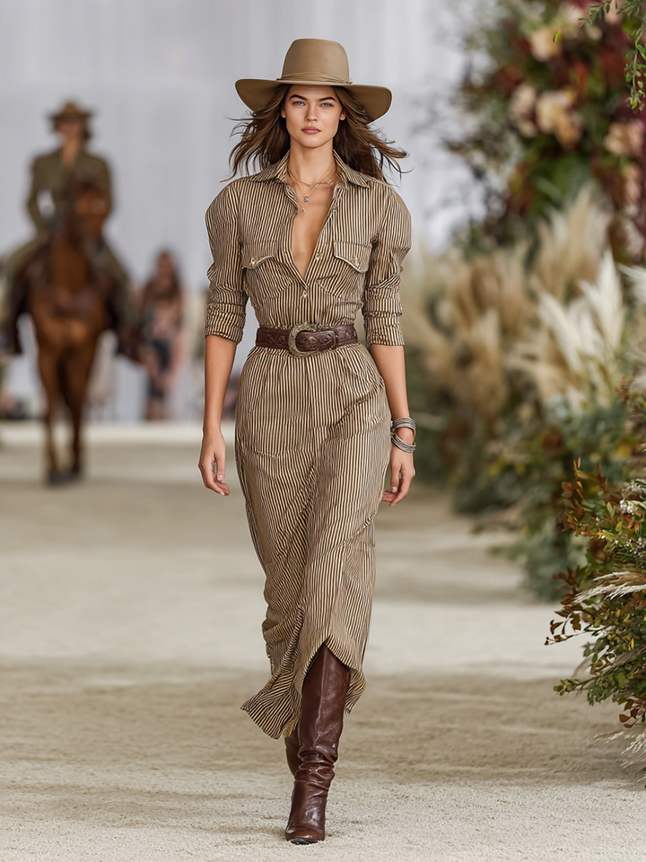 SOFÍA | STRIPED SHIRT MAXI DRESS