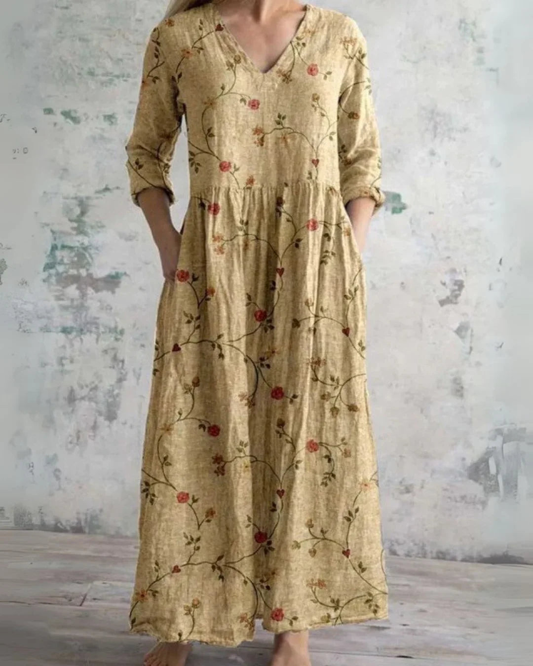 Hazel™ | Vintage Floral Maxi Dress