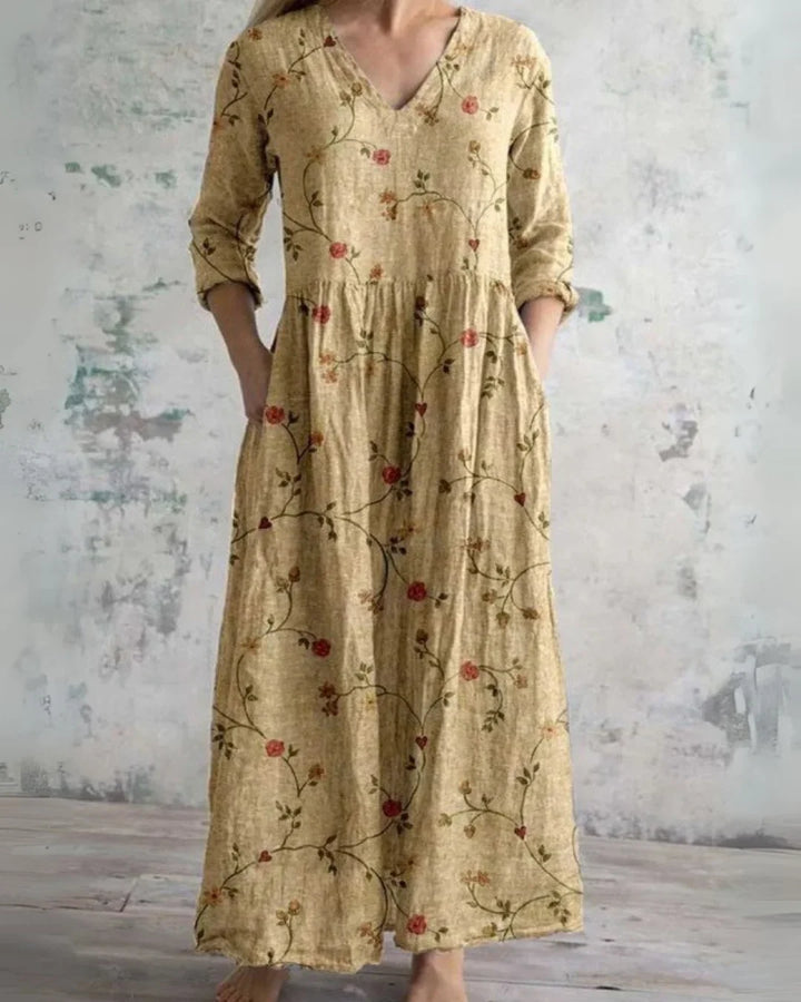 Hazel™ | Vintage Floral Maxi Dress