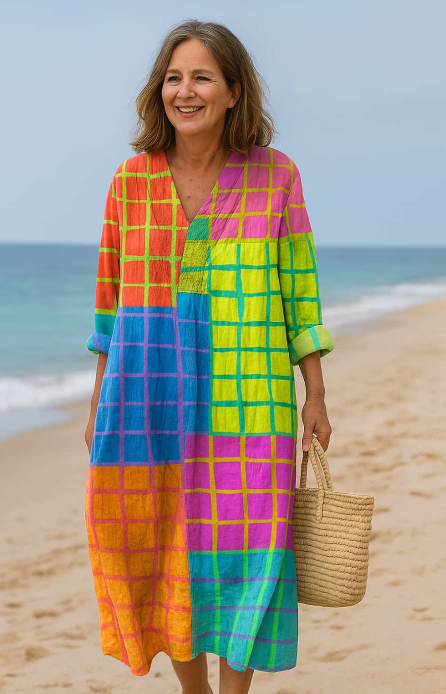 ALEJANDRA | VESTIDO CON CONTROL ABDOMINAL, ESTAMPADO ÉTNICO Y ELEGANCIA NATURAL