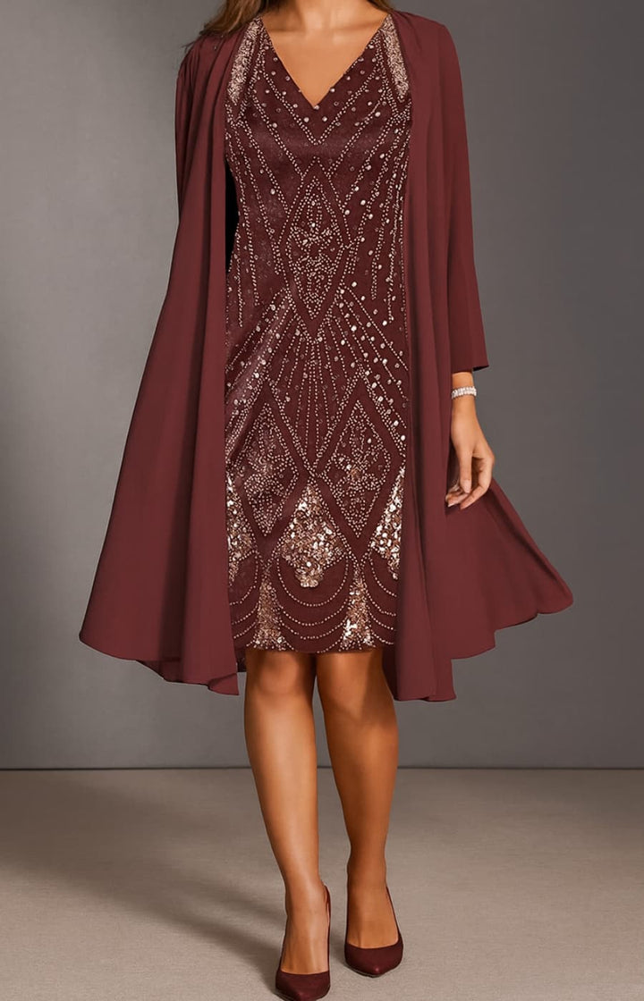 BEATRIZ | EMBELLISHED EVENING DRESS WITH STOLE