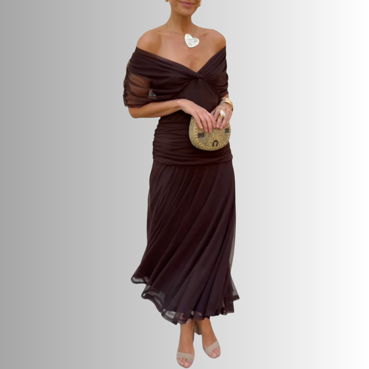 Maxine™ | Timeless Off-Shoulder Maxi Dress