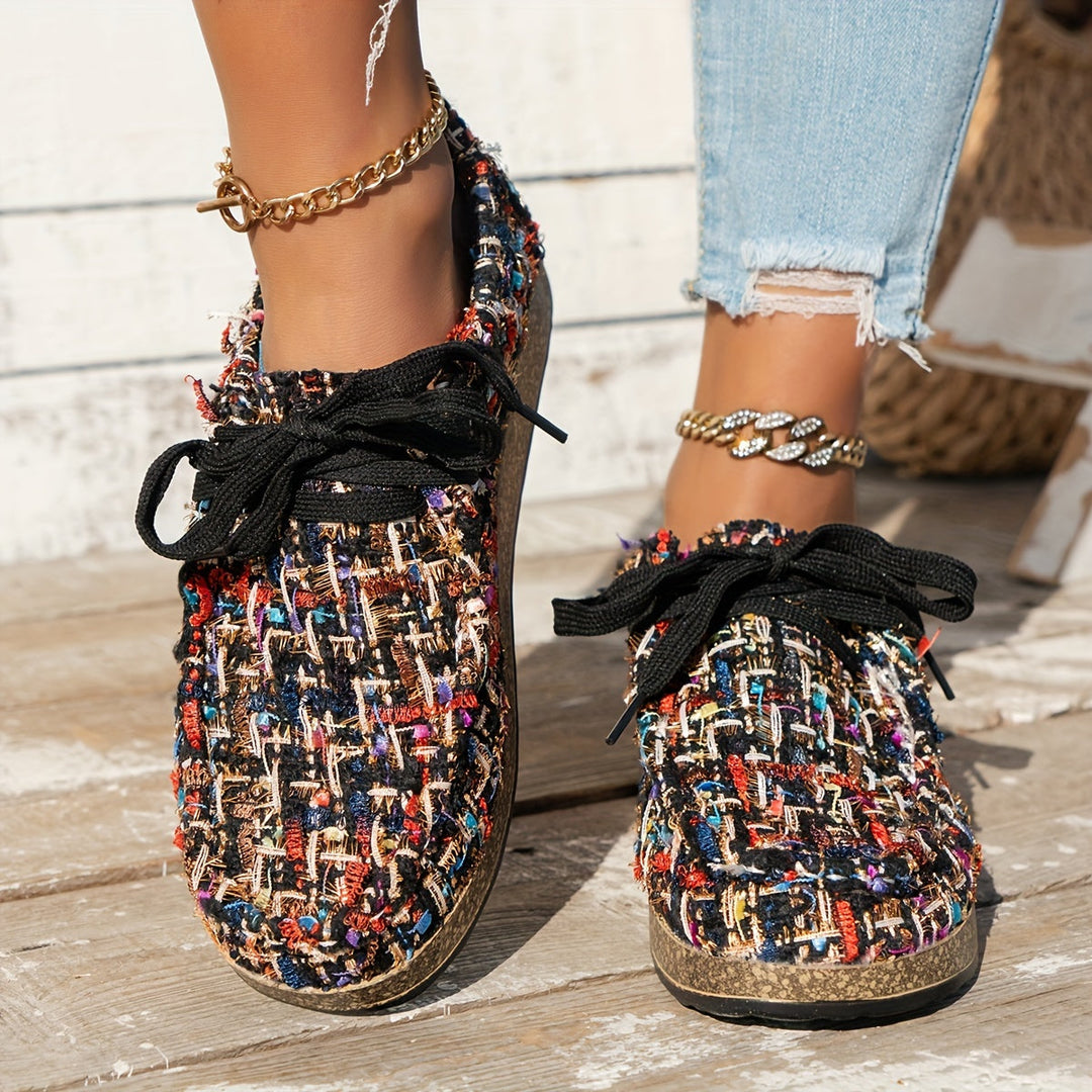 Women’s Vintage Woven Lace-Up Sneakers