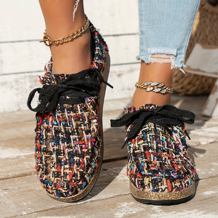 Women’s Vintage Woven Lace-Up Sneakers