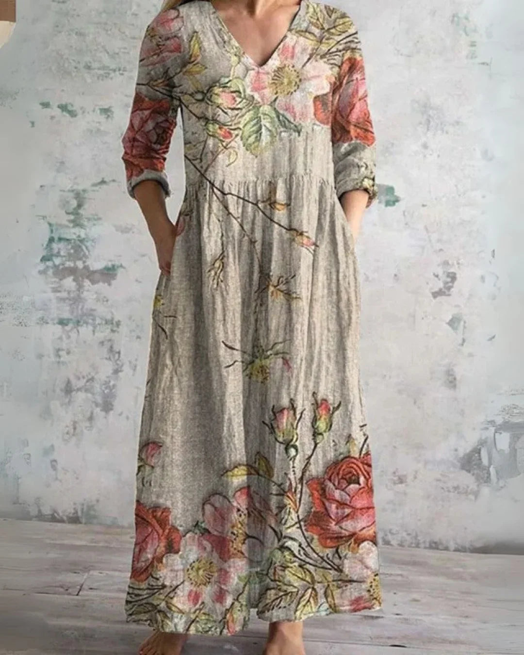 Hazel™ | Vintage Floral Maxi Dress