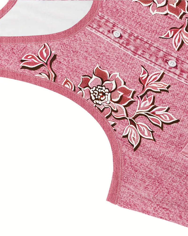 THE DELAVEA | SLEEVELESS DENIM-LOOK DRESS