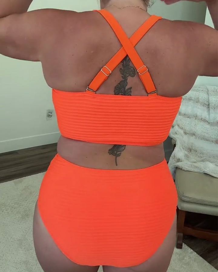 Bikini avslappnad enfärgad triangel