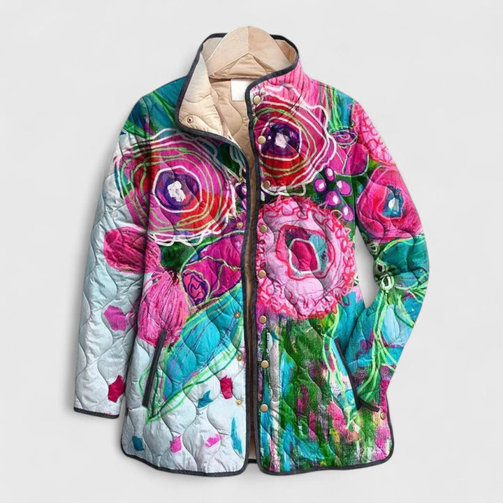 Amaya | Vintage Floral Print Quilted Jacket