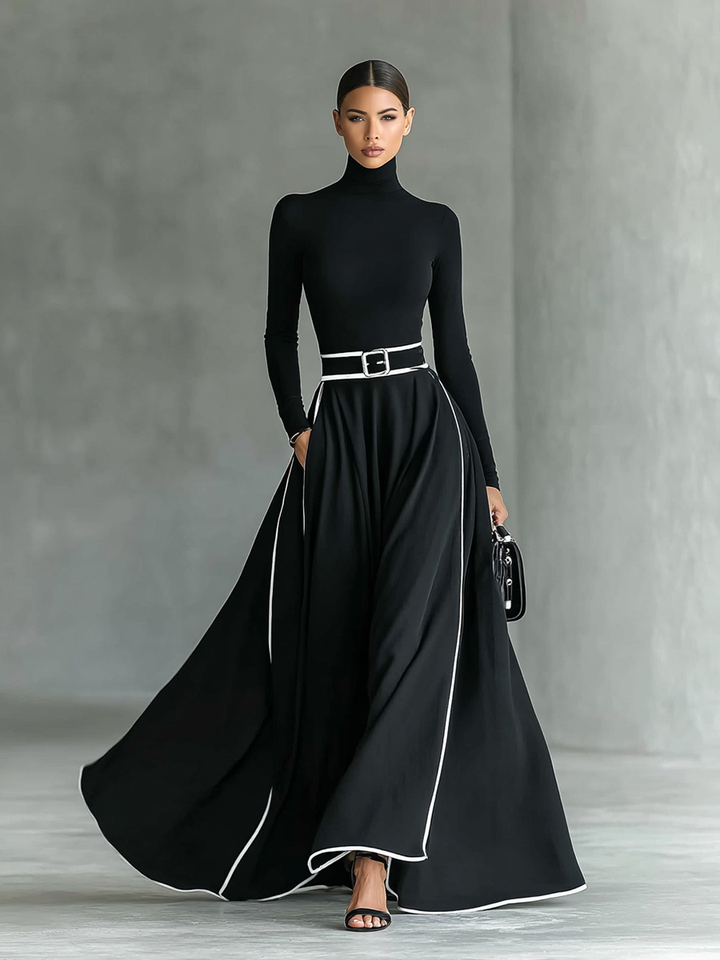 AURORA | BLACK ELEGANCE MAXI DRESS
