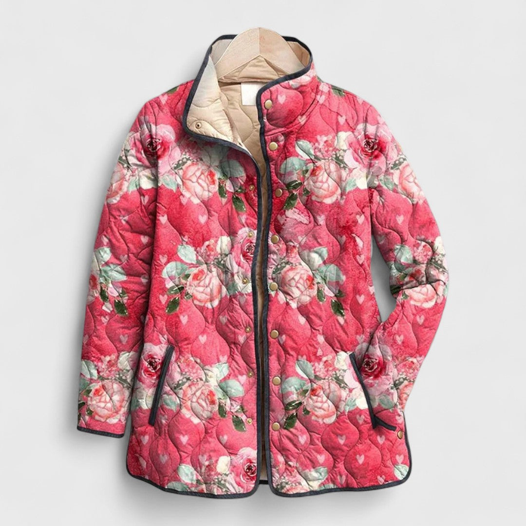 Amaya | Vintage Floral Print Quilted Jacket