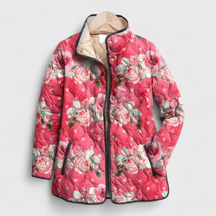 Amaya | Vintage Floral Print Quilted Jacket