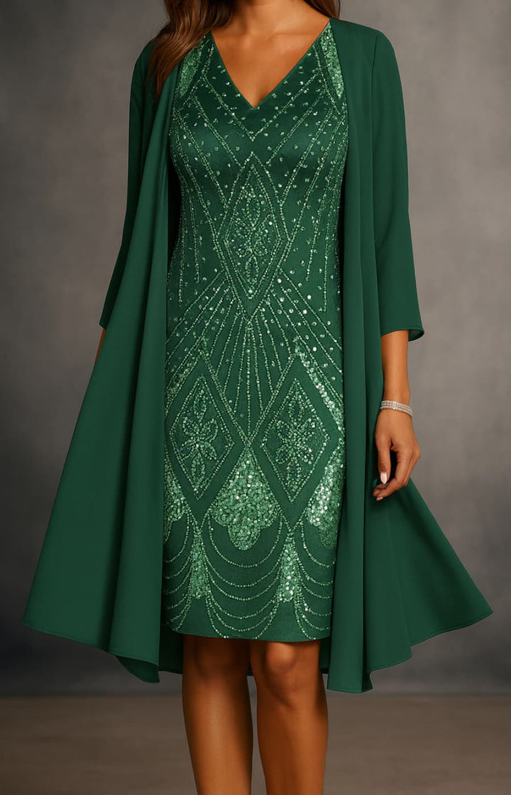 BEATRIZ | EMBELLISHED EVENING DRESS WITH STOLE