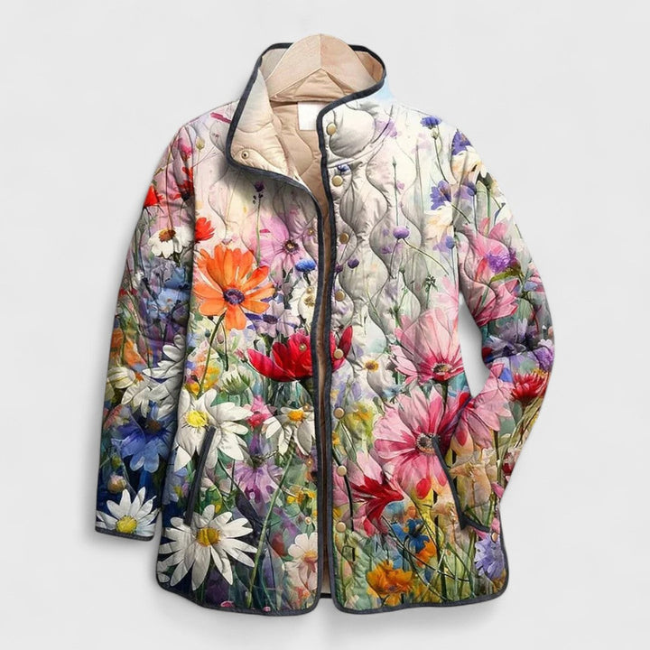 Amaya | Vintage Floral Print Quilted Jacket