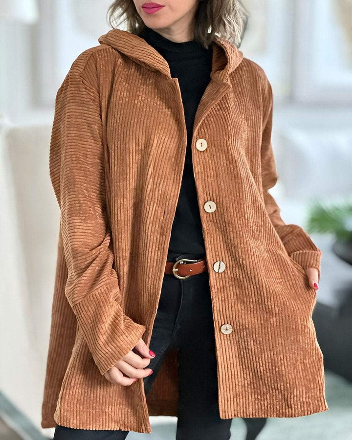 Cordia - Cozy Corduroy Hooded Jacket