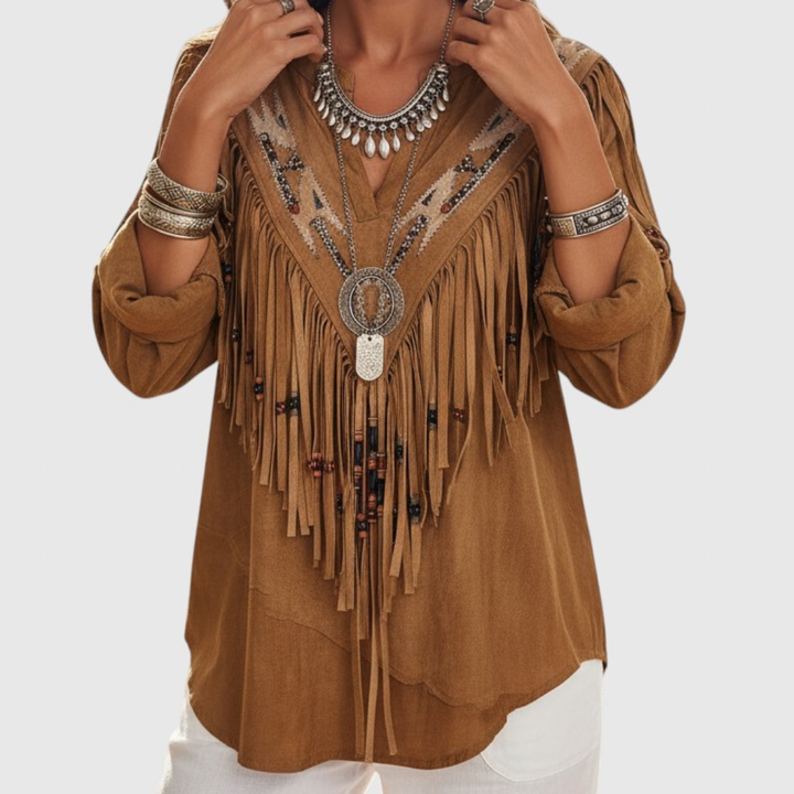 GRACE | Vintage Ethnic Print Blouse